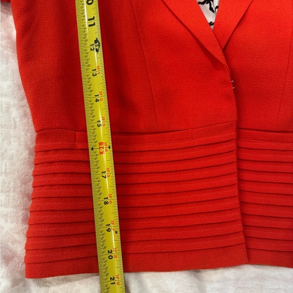 revolve Greylin Pleat Blazer in Tomato hook and eye front closure pockets - Picture 7 of 10